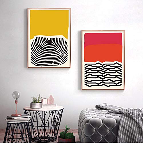 Arte de pared moderno abstracto para transformar una sala de estar con láminas de 60x80cm