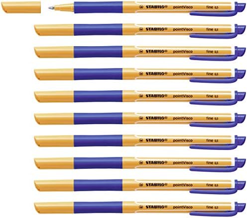 Stabilo  pointVisco Rollerball Pen, Blue - Box of 10