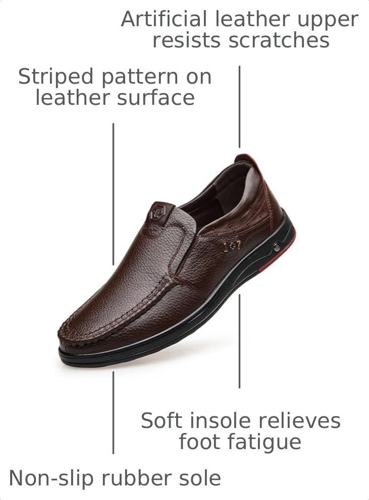 Image of Veslesth Men Business Working Office Shoes Leather Walking Casual Driving Loafers Oxfords Male Luxury Party Fashion Formal Sneakers Comfort Dress Outdoor Working Walking