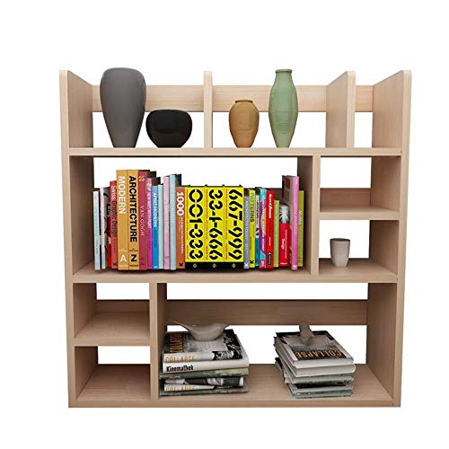 Jcnfa-Shelves Desktop Shelf Solid Wood Bookcase DVD Blu-ray Media Storage File Manager Student Computer Desk Shelf, 4 Sizes (Color : Wood Color, Size : 31.497.8731.49in)
