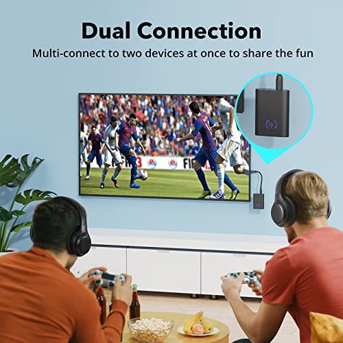 Bluetooth 5.0 Transmitter and Receiver, 2-in-1 3.5mm Wireless Audio Adapter, aptX Low Latency, Pair 2 Bluetooth Devices Simultaneously, for TV/Headphones/PC/Home Stereo/Car/Nintendo Switch/Speakers - Thumbnail 6