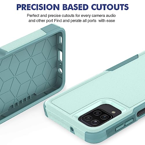 Coque Samsung A12 Jeylly antichoc turquoise à double couche rigide