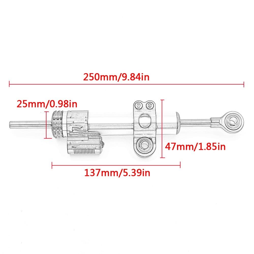 Ammortizzatore di Sterzo con Staffa Accessori Moto per Yamaha per MT-09 per Tracer 900 per FJ-09 2013 2014 2015 2016 2017 (Damper Set - Black)