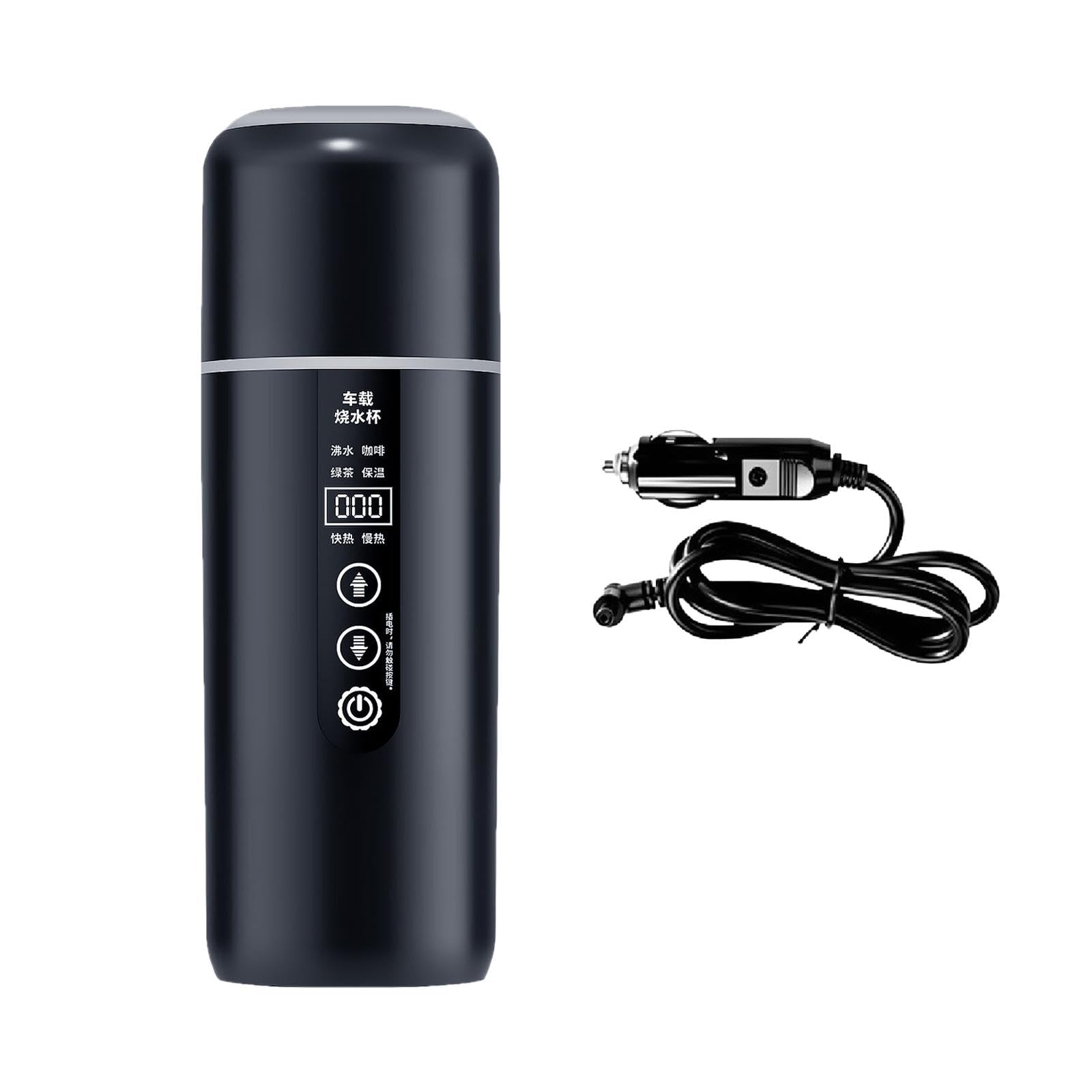 12V/24V Car Kettle Boiler Fast Boiling Insulated Cup fo | 12V/24V Car Kettle Boiler Fast Boiling Insulated Cup for Trip Work Commuting black-image-3