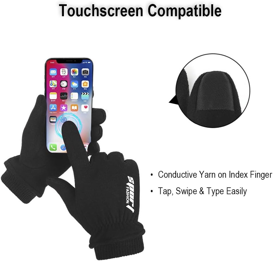 Winter Gloves for Men & Women – Thermal Dralon Fleece Warm Gloves with Touchscreen Fingertip, Windproof & Breathable Cold Weather Gloves for Running, Hiking, Cycling, and Outdoor Sports - Image 4
