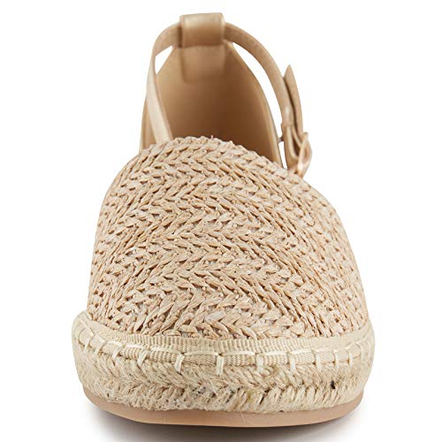 Alexis Leroy Women's Closed Toe Braided Ankle Strap Platform Espadrille Sandals3