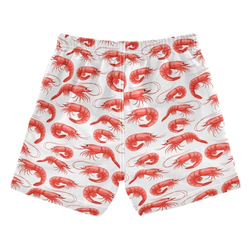 Boys Swim Trunks 2-12 Years Board Shorts Little Boys Toddler Red Shrimps Swimwear Shorts2
