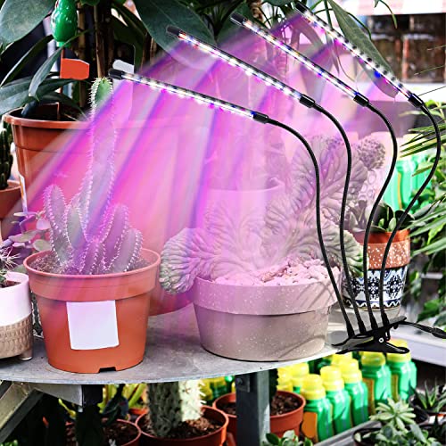 LEOTER Grow Light for Indoor Plants - Upgraded Version 80 LED Lamps with Full Spectrum & Red Blue Spectrum, 3/9/12H Timer, 10 Dimmable Level, Adjustable Gooseneck,3 Switch Modes - Image 3