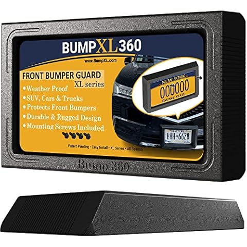 W4W, Front License Plate Bumper Guard - BumpXL Protector XL Bump Protection for Cars, SUV-„¢s, Vans & Trucks includes Black License Plate mounting Screws Bump 360-Xlseries Cover