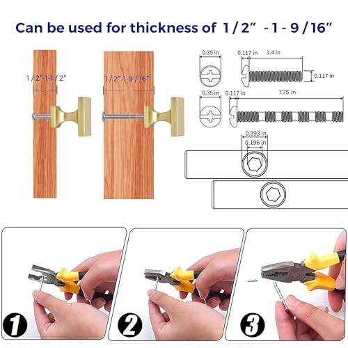 Image of Ravinte Cabinet Knobs Brushed Gold Square Knobs, Drawer Knobs, 30 Pack | Single Hole, Solid Metal, Easy Install, Screws Included, Rust-Resistant, For Cabinets, Drawers, Dressers