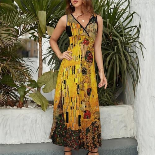 Vestido largo de playa para mujer con estampado casual de verano 2