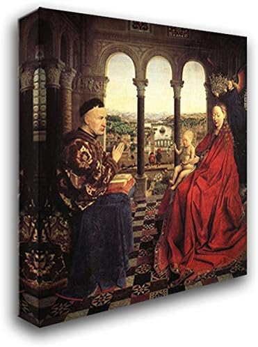 ArtDirect The Virgin of Chancellor Rolin 20x22 Gallery Wrapped Stretched Canvas Art by Jan Van Eyck
