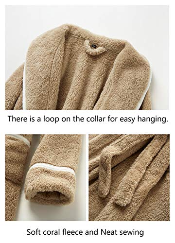 Only Faith Men's Lengthen Winter Flannel Bathrobe Casual Warm Sleepwear3