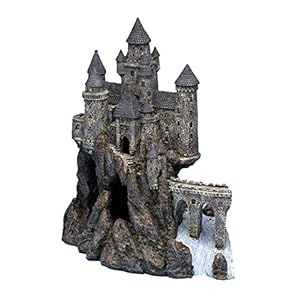 Penn-Plax Age-of-Magic Wizard’s Castle Aquarium Decoration – Safe for Freshwater and Saltwater Fish Tanks – Extra Large – Part A