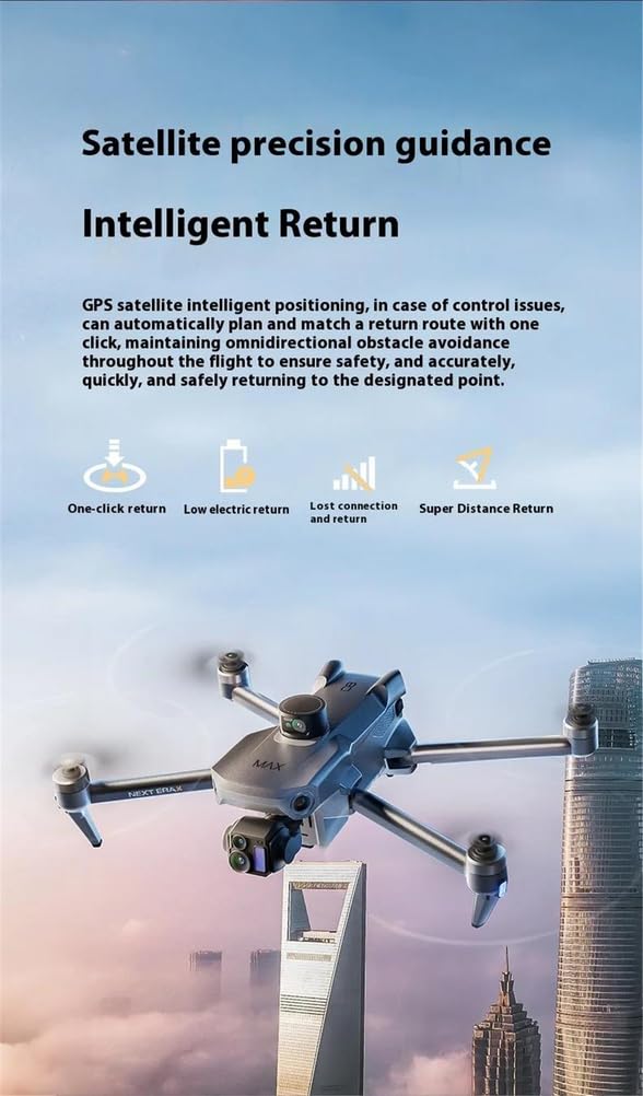 Triple Battery,Drone P7 Max con Giunto cardanico brushless a 3 Assi, Trasmissione di Immagini digitali 5g, Laser per Evitare Ostacoli con Controllo dello Schermo Airdrop