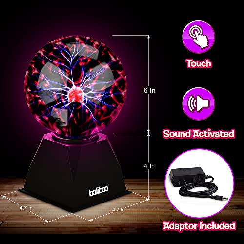Plasma Ball Light, 6 Inches | Touch And Sound Activated Lightning Globe | Magical, Interactive, Mood Setting, Fun And Science Lamp | Prop For Parties | 6Ft Electric Cord | For Kids And Adults Alike #TOP1