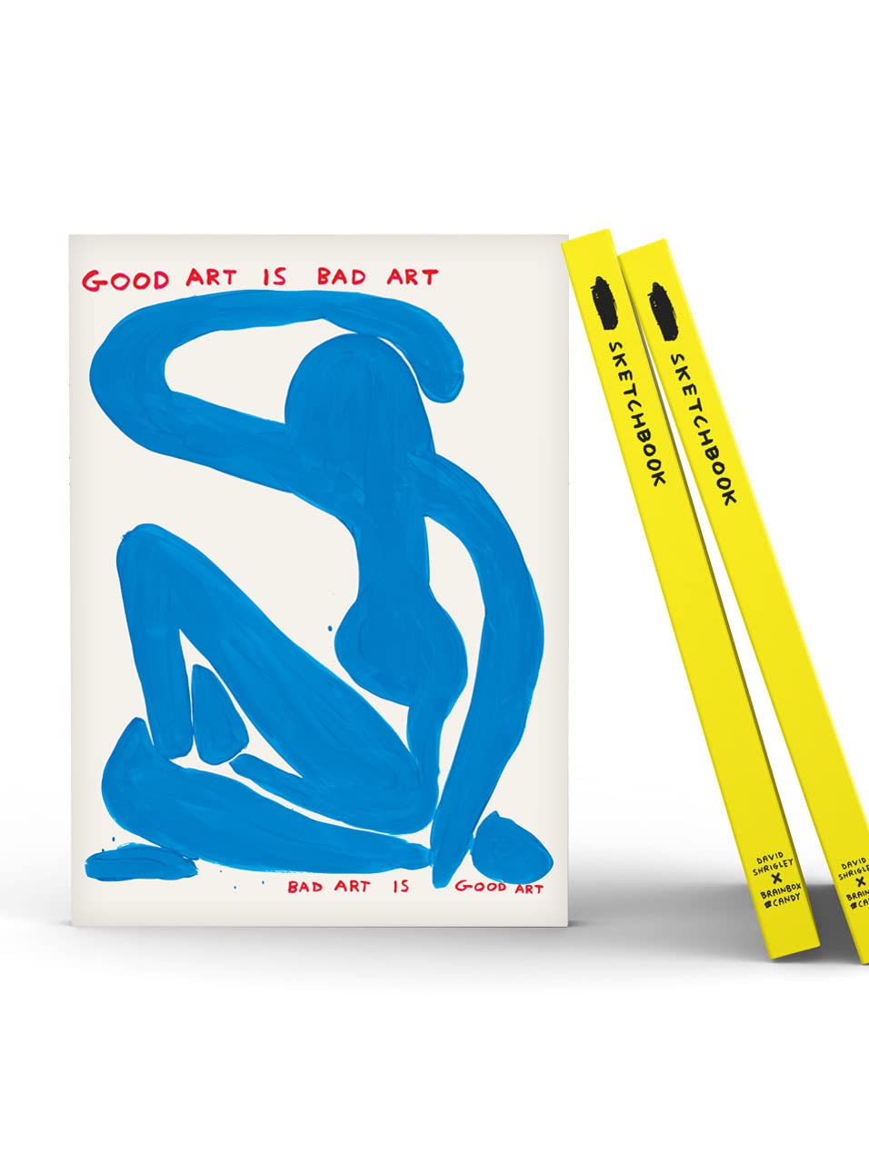 Official David Shrigley - Artist Sketchbook - Funny A5 Sketchpad - 'Good Art Bad Art' - Drawing Artwork - 144 Blank Pages - Sold by Brainbox Candy