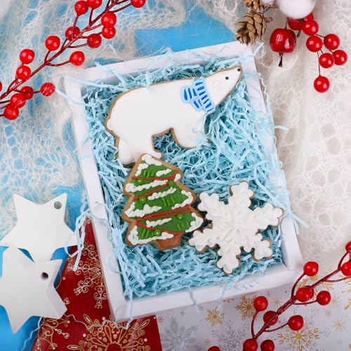 Image of 1 /2LB Aqua Cyan Crinkle Cut Paper Shred Filler Great for Gift Wrapping, Light Blue Basket Fillers, Birthday, Gift Wrapping, Anniversary, Halloween Thanksgiving Christmas Party Decor Filling Supplies