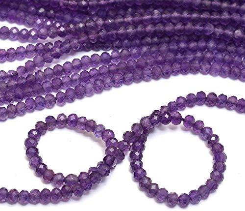 AAA+ - Cuentas de amatista de 0.079 a 0.118 pulgadas (2 a 0.118 in) | Hilo de 13 pulgadas | Cuentas de amatista africana natural semipreciosas