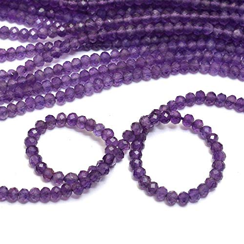 Améthyste 2mm-3mm micro perles rondelle facettes pour création de bijoux en pierre naturelle
