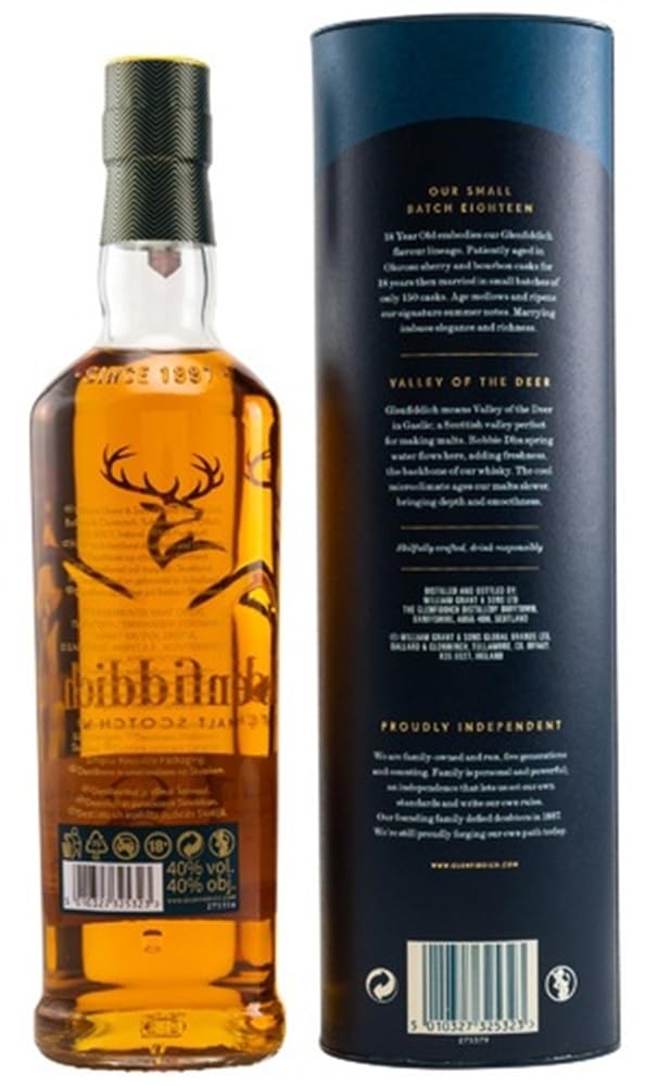 Glenfiddich 18 Jahre Single Malt scotch Whisky & 1 Glaskugelportionierer