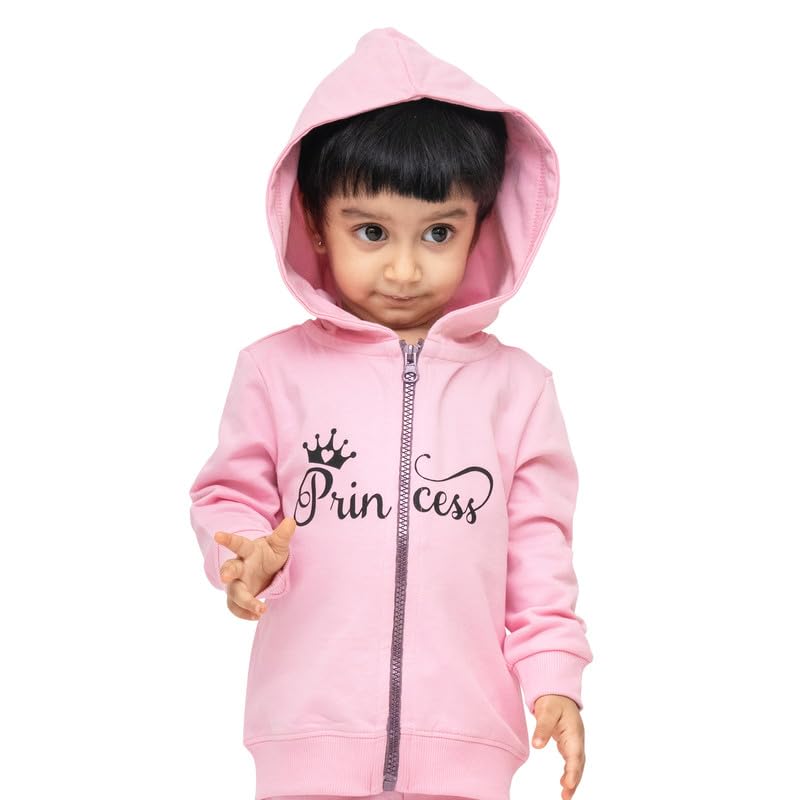 ARIEL Kids Cotton Fleece Full Sleeve Hoodie Sweatshirt for Boys and Girls (BABYPRINCESSHOOD-34YRS) Pink - Image 5 thumbnail