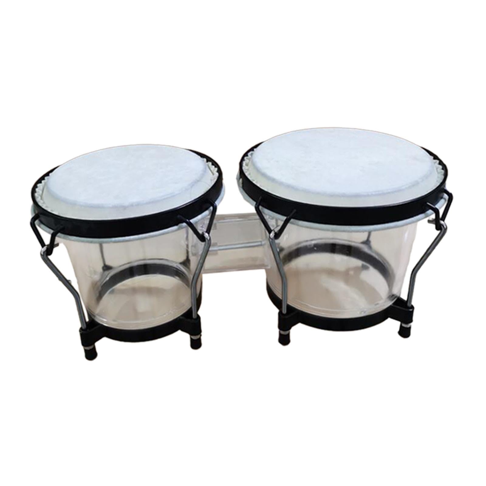 Ensemble de Bongos, Percussions, Bongos de 6 et 7 Pouces, Accordables, Instrument de Musique Portable et Artisanal, Tambour Africain à Main pour Début, Blanche