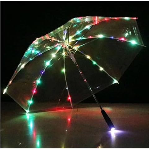 HEPYLAIFU LED Luminous Transparent Umbrellas with Flashlight Torch, party birthday christmas gifts (Color : C, Size : 23) Cover