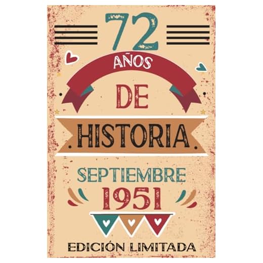 72 Años De Historia Septiembre 1951: Libro de visitas, cuaderno, 110 páginas de felicitaciones, idea de regalo, regalo Para la esposa, novia, mujer, La madre