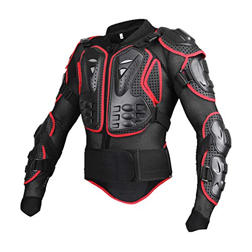 WOSAWE Veste de Protection Moto Armure Corporelle Pantalon de Ski Cyclisme Protection pour Patinage Snowboard Skating Roller Vélo VTT (Veste Rouge M)