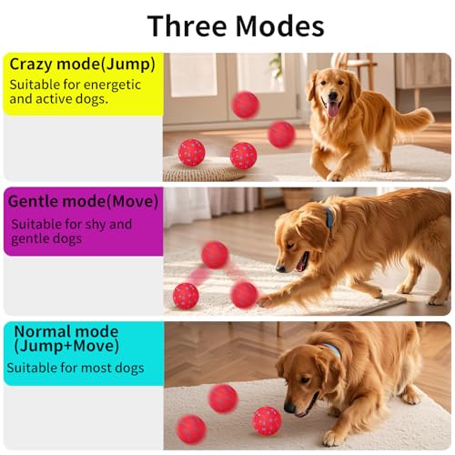Image of 2-in-1 Interactive Dog Ball Toy for Aggressive Chewers, Automatic Moving & Bouncing E-TPU Dog Ball, 3 Modes Smart Pet Toy with Motion Sensor