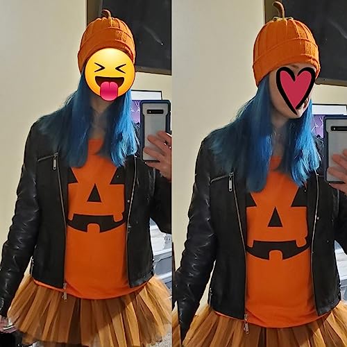 image for Ausejopeac Pumpkin Knitted Beanie Hat Winter Thick Warm Soft Cute Hat 