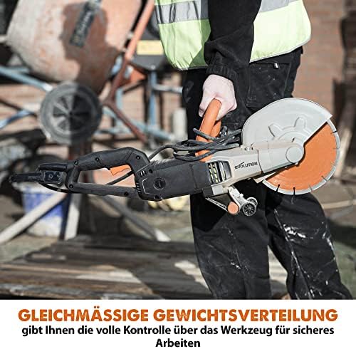 Bild 4 - Evolution R255DCT Betonsäge Elektrische Steinsäge 2000W Steinschneidemaschine 255 mm Scheibendurchmesser Sägeblatt Premium Diamantblatt, 102.5 mm Schnitttiefe, schneidet Mauerwerk Gehwegplatten Beton