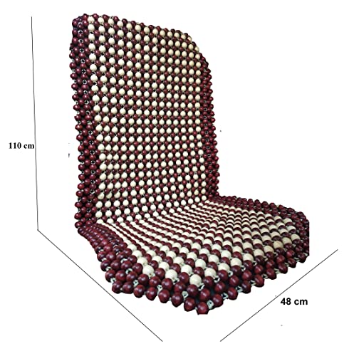 Image of Q1 Beads XXLCoffee Wooden Beads Acupressure mat car seat Cover Cushion for All the Cars /SUVs /Office Chair /Home Chair (Universal Fit,1 Pack)