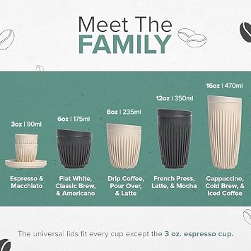 12oz HuskeeCup & Lid - Charcoal