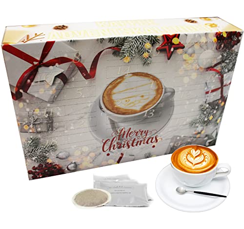 Calendrier de l'Avent C&T Café 2022 « Classic II » (doré, dosettes à café) | 24 tampons compatibles Senseo du monde entier | Calendrier de Noël avec brochure d'informations gratuite Cover