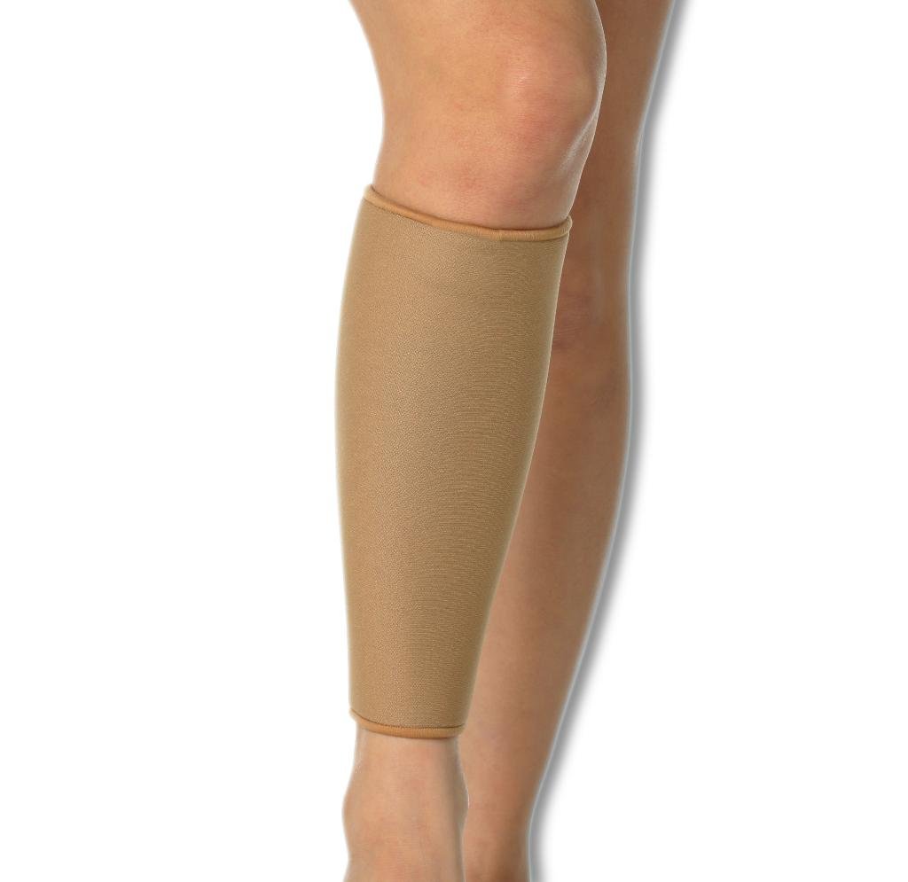 NeoPhysio Medical Grade Beige Breathable Airprene Calf Support - Great for Shin Splints - Size Large
