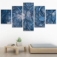 SIGNWIN 5 Panel Canvas Wall Art Modern Art Abstract Contemporary Edgy Mixed Media Multicolor Patterns for Home Decorations Ready to Hang - 60