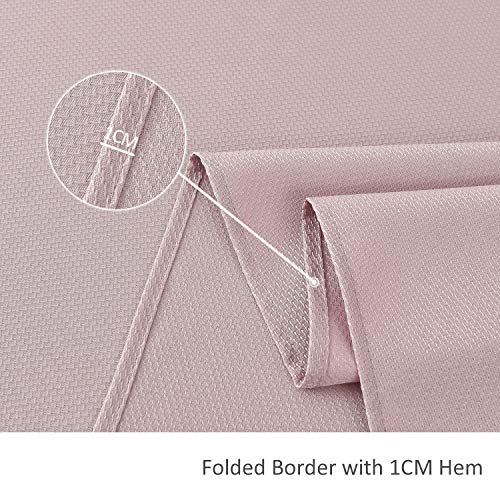 Image of maxmill 2 Pack Rectangle 52 x 70 Inch, Dusty Pink Textured Tablecloth Waterproof Spillproof Wrinkle Free Table Cloth for Kitchen Dining Decoration, Fabric Table Cover for Outdoor and Indoor Use