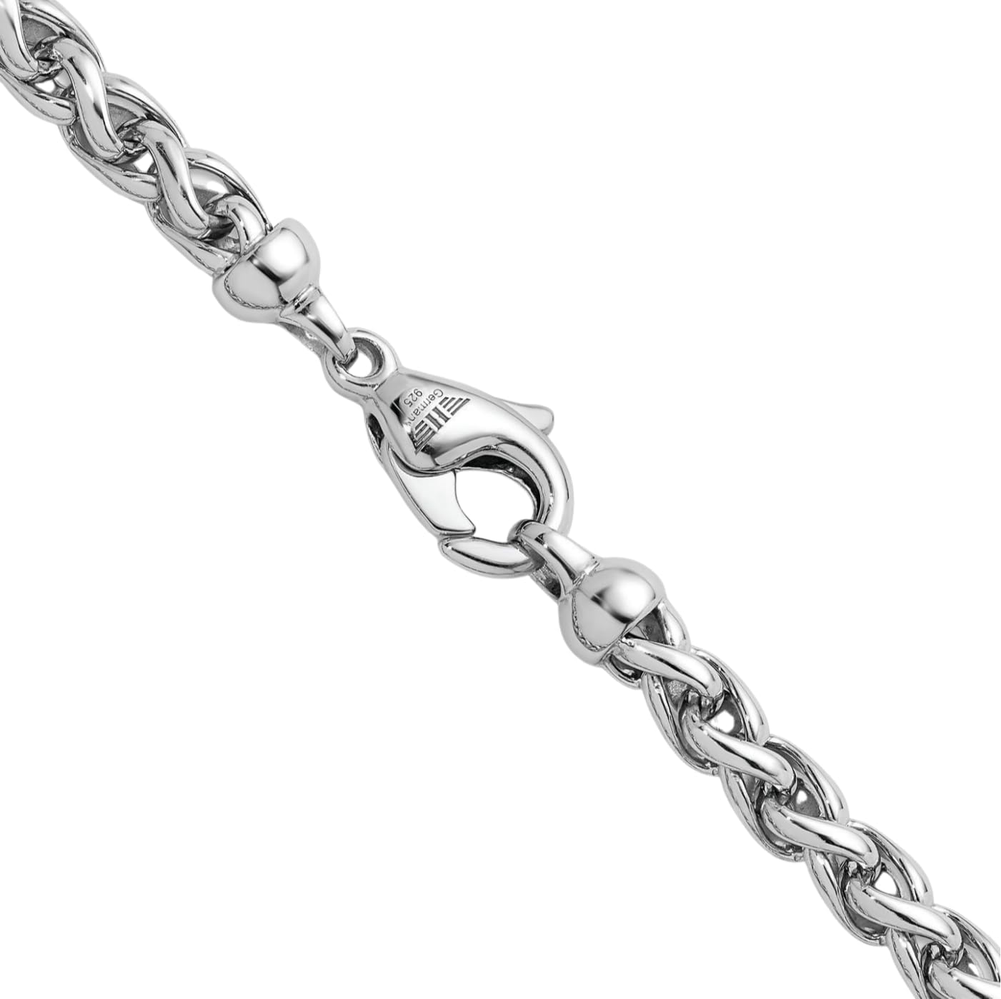 IceCarats 925 Sterling Silver 6mm Thick Link Wheat Chain Necklace Polished
