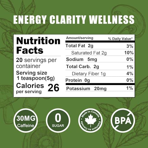 Grelim Mushroom Matcha, Japanese Ceremonial Matcha Infused With 7 Superfood Mushrooms, MCT Oil, Coconut Milk Powder, Great Tasting Matcha Latter 3.52 Oz - Image 6