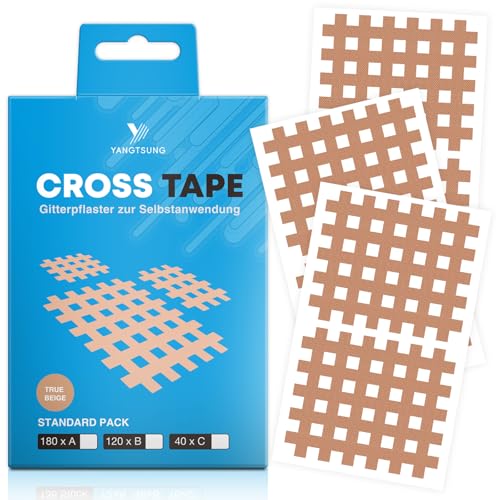 YANGTSUNG Cross Tape, 40 sztuk, wodoodporne Grid Tape Crosstape, Mocne Samoprzylepne Grid Plaster Akupunkturowy, Akupunkturowe Taśmy Wyzwalające Punkt bólu