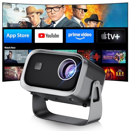 Mini Portable Projector 4K - Smart Projector with Built-in Apps WiFi 6 BT5.2 16000Lumen High brightness Electric Focus/Keystone 200 Big Screen Projector for Home/Outdoor Movies