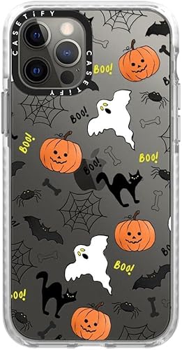 CASETiFY Funda Impact para iPhone 1212 Pro - Boo! its Halloween - Clear Frost