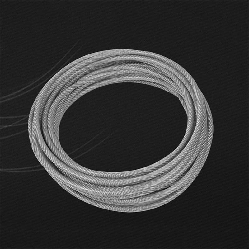 Cable Acero Acero de 4 mm de diámetro de 30 Metros CLORURO DE POLIVINILO Terreno de Acero Inoxidable Transparente de Cable de Alambre Flexible Recubierto Cable De Acero (Size : 30M 3mm)