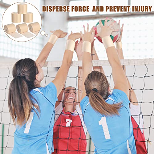 Image of 12 Rolls Pre Wrap Athletic Tape Bulk Underwrap Athletic Tape, Skin Color | Foam Sports Wrap for Wrists Hands Ankles Knees Headbands Soccer Football Baseball Gymnastics Fitness