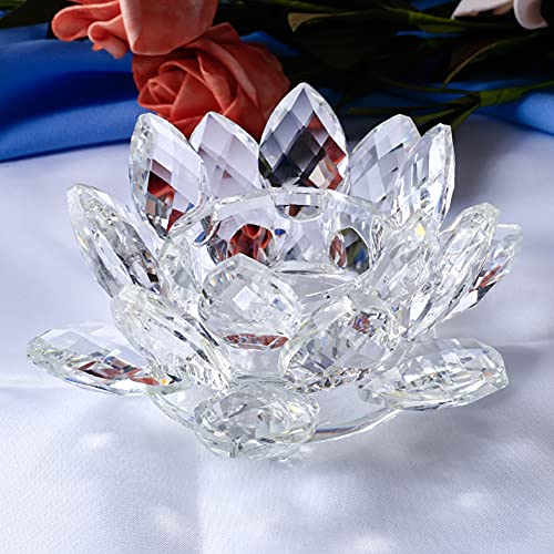 Goldeal 2Pcs Crystal Clear Flower Tealight Tea Light Candle Holder,Votive Candle Holder,Candlestick Holder For Table Centerpieces, Dinners, Wedding, Bathroom, Living Room.(4.4" W 2.2" H) #TOP20