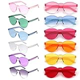 MIUSKATL 12 Pack Kids Sunglasses, Colorful Rimless Sunglasses Party Favors, Unisex Party Glasses for Birthday Party Supplies, Beach, Pool Party Favors