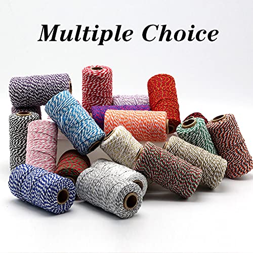 For Christmas Crafts Christmas Twine 2Mm Hemp Twine- Pink And White Garden Cotton Rope- Baker's Packing Rope For Gift Packaging And Diy Crafts (328 Feet) #TOP4