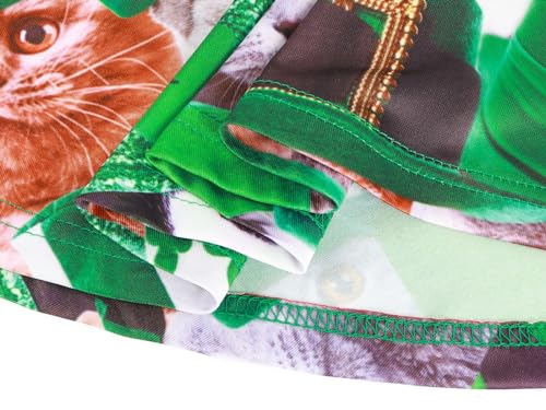Image of WonderBabe Toddler Girl St Patricks Day Outfit Kids Long Sleeve Printed Swing Dresses Shamrock Clover Casual Dress Clothes